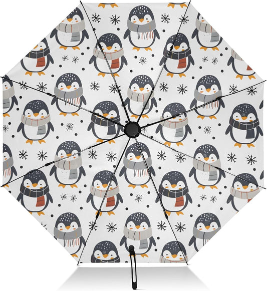 Automatic Folding Umbrella Windproof Strong, UV Protection Compact Black Gothic Moon Spider Webs and Bats Sun Rain Sun Rain Travel Umbrellas for Women Men