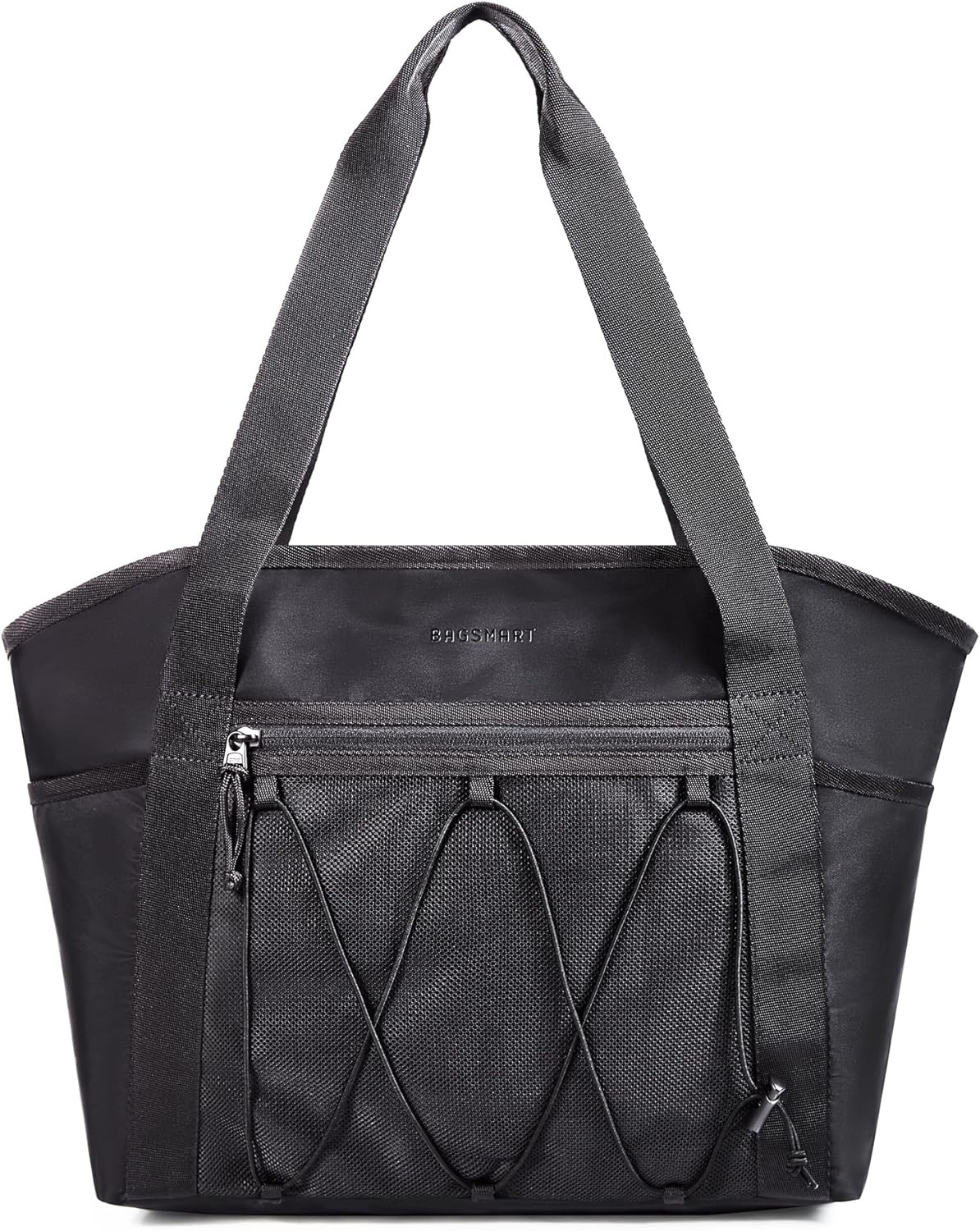 BAGSMART Women's Multi-Compartment Tote Bag with Elastic Cord for Travel Fitness Outdoor Activities