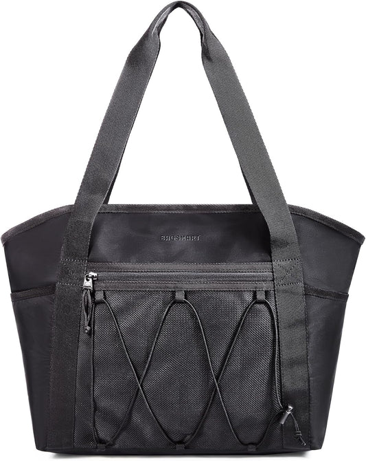 BAGSMART Women's Multi-Compartment Tote Bag with Elastic Cord for Travel Fitness Outdoor Activities