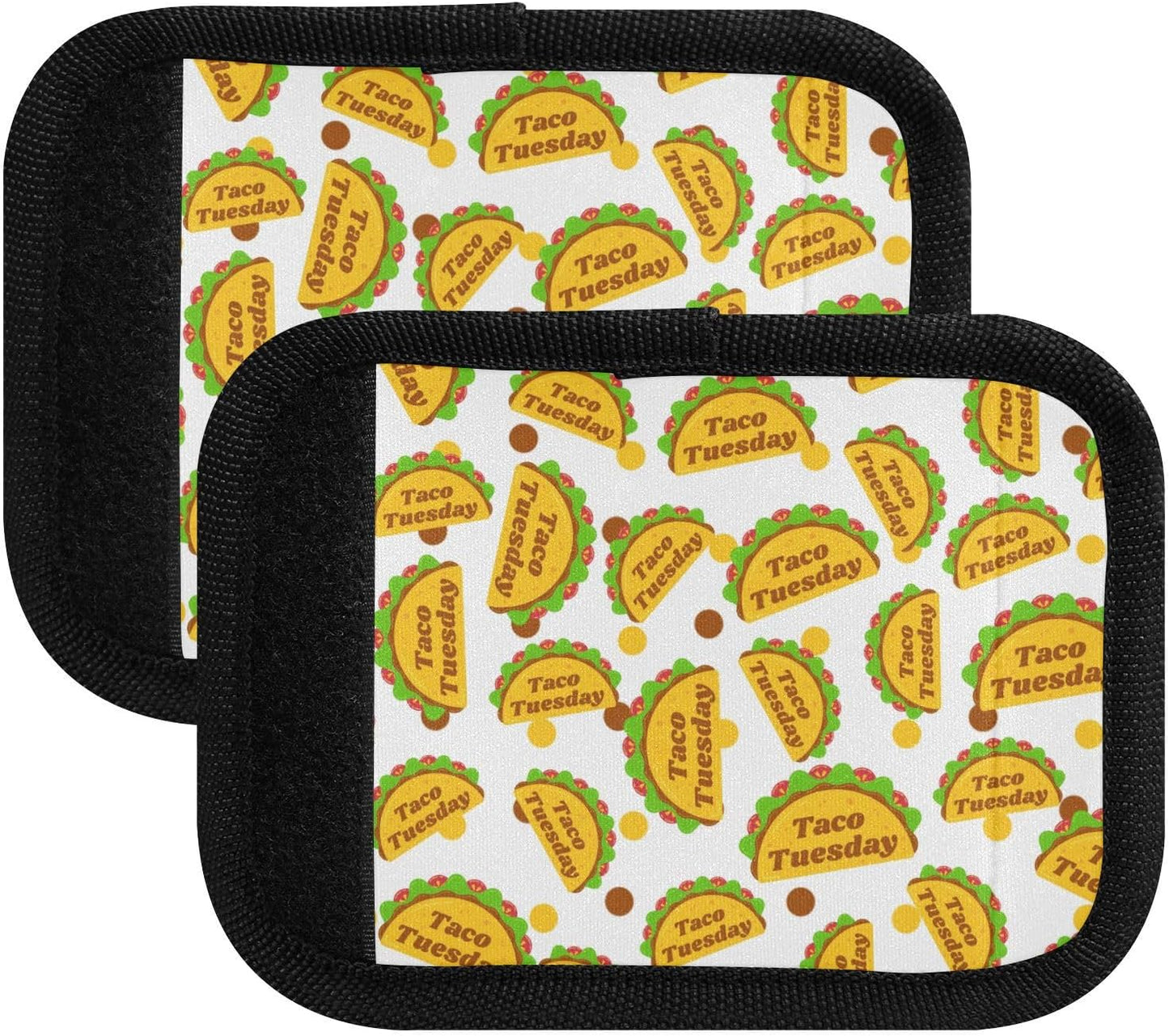 Taco Tuesday 2 Pack Luggage Handle Wrap for Suitcase Luggage Identifier Travel Tags Handle Protection Sleeve Cover
