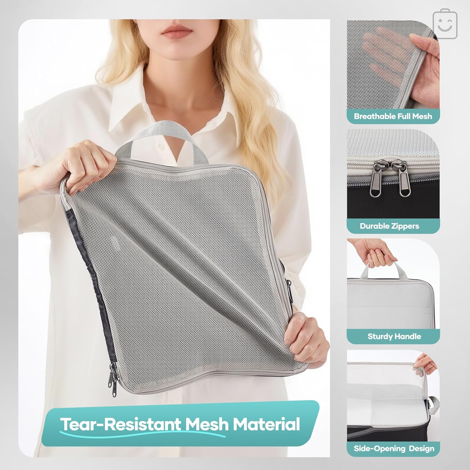 Veken 9/11 Set Compression Packing Cubes for Travel Essentials,Compressible Expandable Large