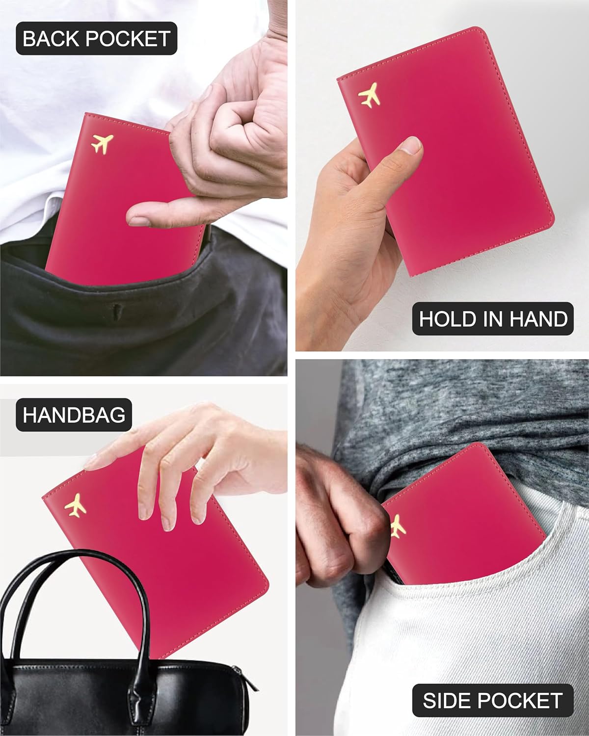 PU Leather Passport Holder Covers Case, Waterproof Rfid Blocking Travel Wallet Passport