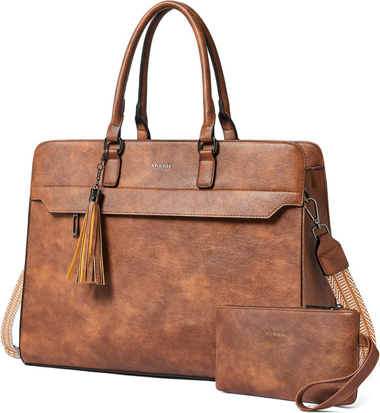 Shrrie 15.6 inches Laptop Bag for Women,Water-Resistant Work Bag Laptop Tote Bag,Briefcase with Satchel Purse