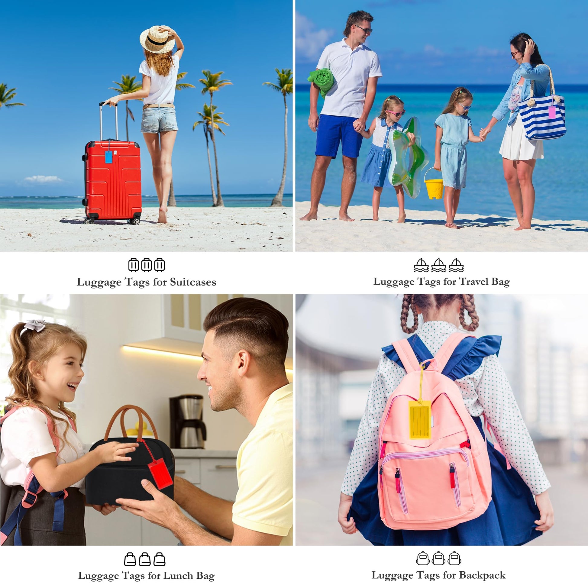 10 Pack Luggage Tags for Suitcases, Airplane Travel Essentials