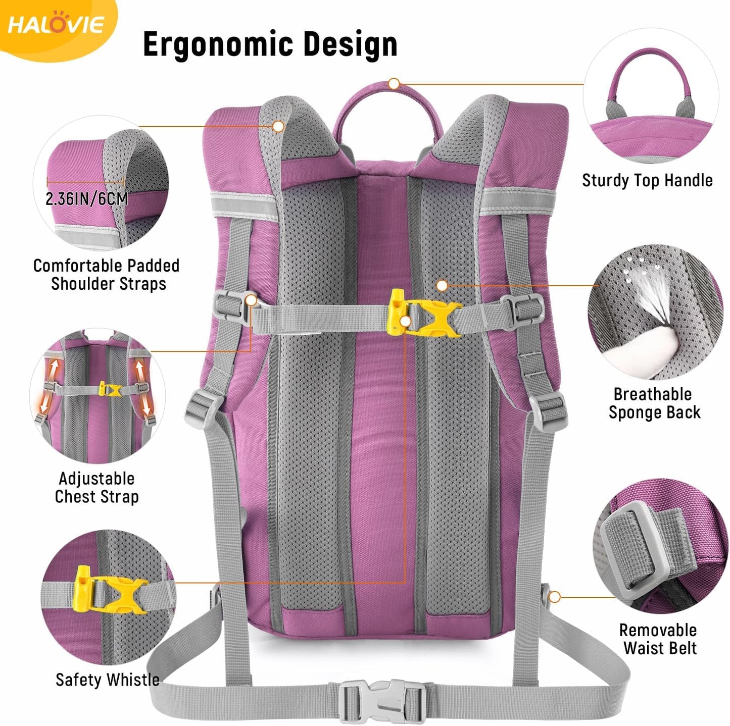 HALOVIE Kids Travel Backpack Lightweight Small Kids Daypack Preschool Kindergarten Children SchoolBag for Boys Girls