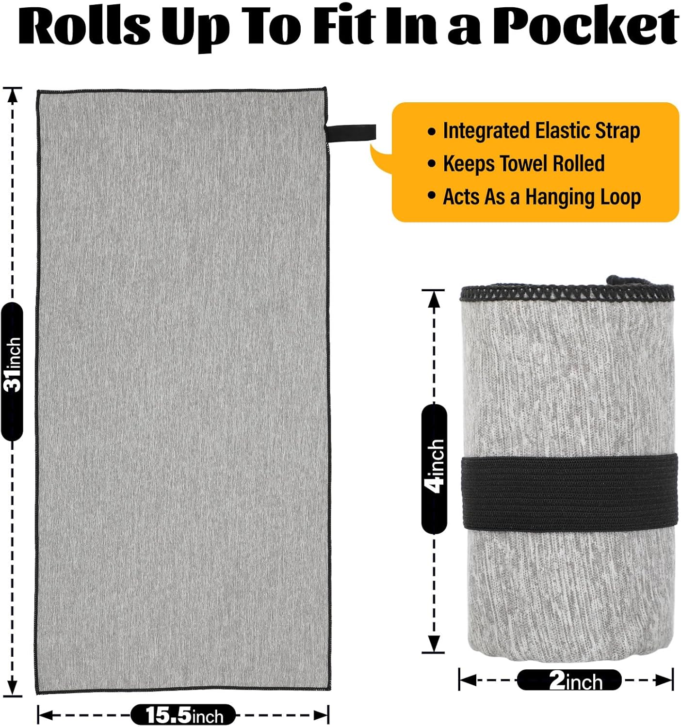 6 Pack Gym Towels Microfiber Quick Dry Men Women Working Out Gear for Body Sweat Fitness Yoga