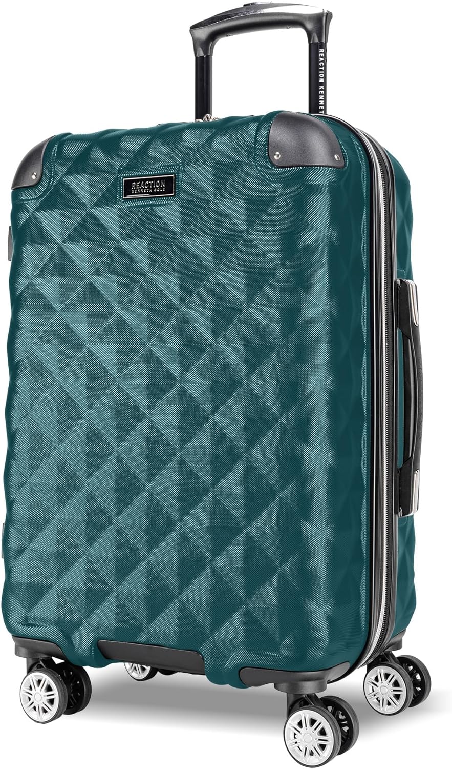 Kenneth Cole REACTION Diamond Tower Collection Lightweight Hardside Expandable 8-Wheel Spinner Travel Luggage, Deep Teal, 2-Piece Set (20" & 28")