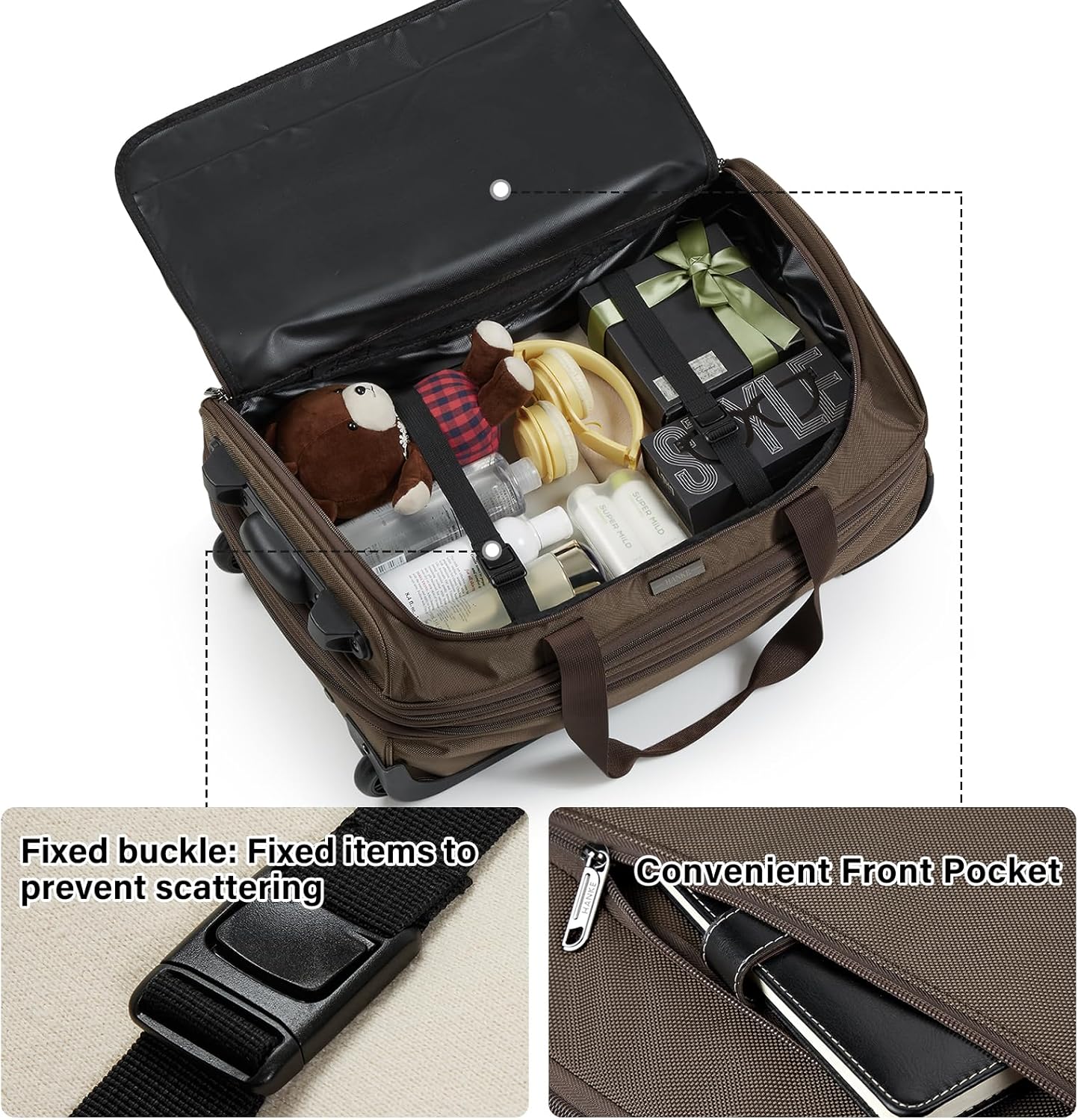 Hanke Expandable Carry On Luggage Suitcases with Wheels Foldable Duffle Bag for Travel Carry On