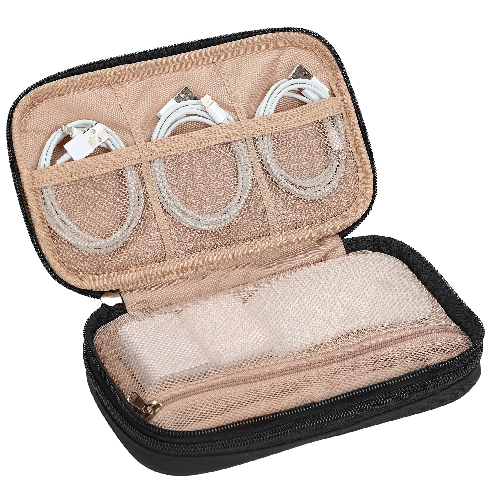 NISHEL Travel Cord Organizer Case, Double Layers Tech Electronic Bag, Essentials for Charger