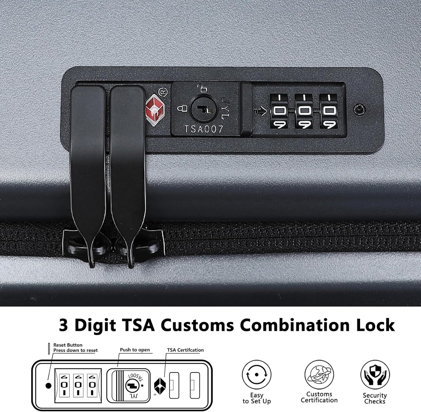 28 Inch Luggage with Spinner Wheels & TSA Lock, Expandable PC Hardside Large Checked Luggage with Top Opening, Durable Lightweight Rolling Suitcase, Gray