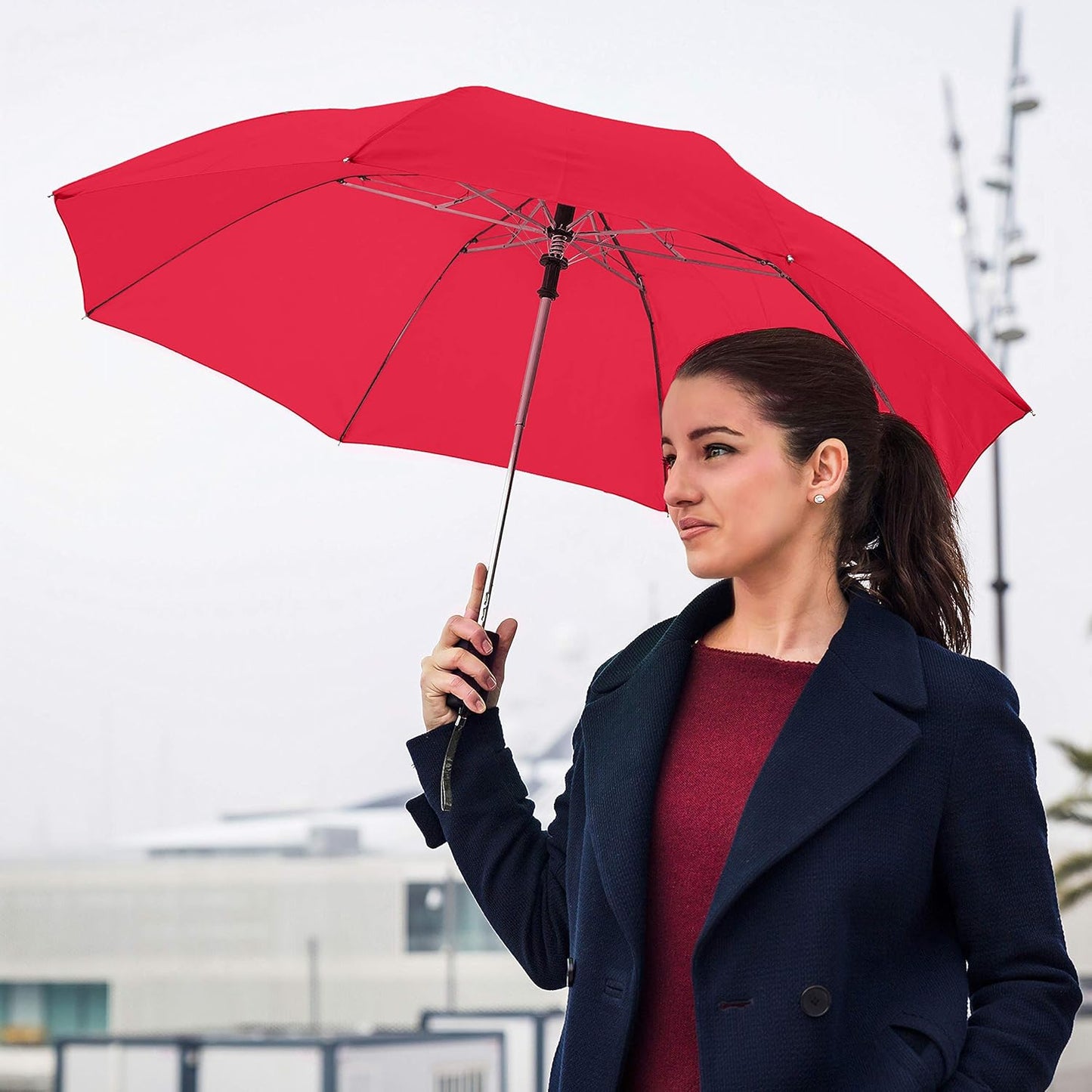 The Spectrum Popular Style 42" Automatic Open Compact Travel Umbrella for Rain, Wind & Sun, Sturdy Lightweight Small Portable Stick Umbrella for Men and Women