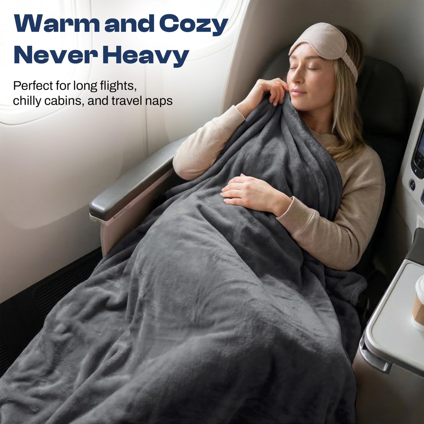 EverSnug Travel Blanket and Pillow - Premium Soft 2 in 1 Airplane Blanket with Soft Bag Pillowcase