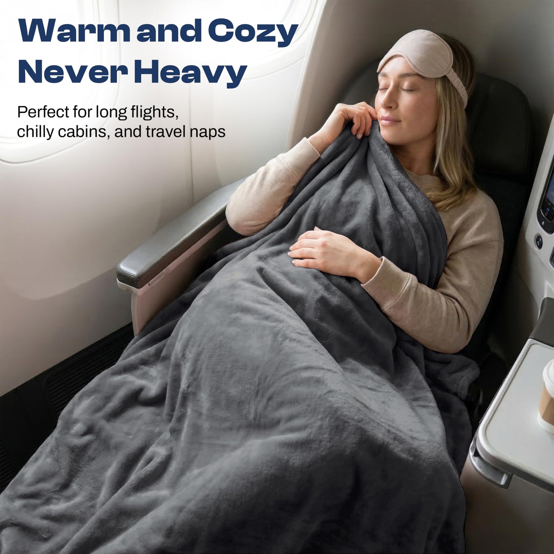 EverSnug Travel Blanket and Pillow - Premium Soft 2 in 1 Airplane Blanket with Soft Bag Pillowcase