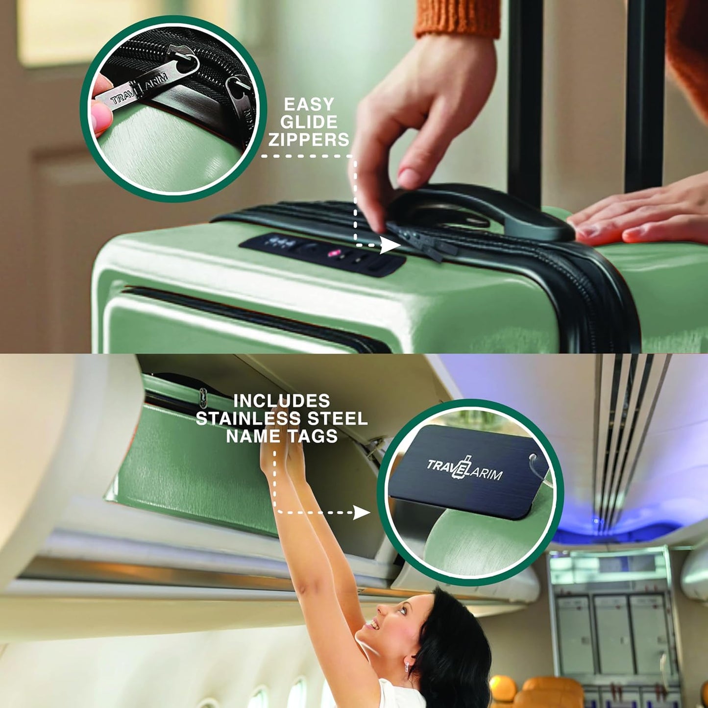 28 Inch Luggage with Spinner Wheels, Hard Shell Suitcase with TSA Locks for Luggage, Travel Large Suitcase, Expandable Hard Shell Suitcases, Sage Green