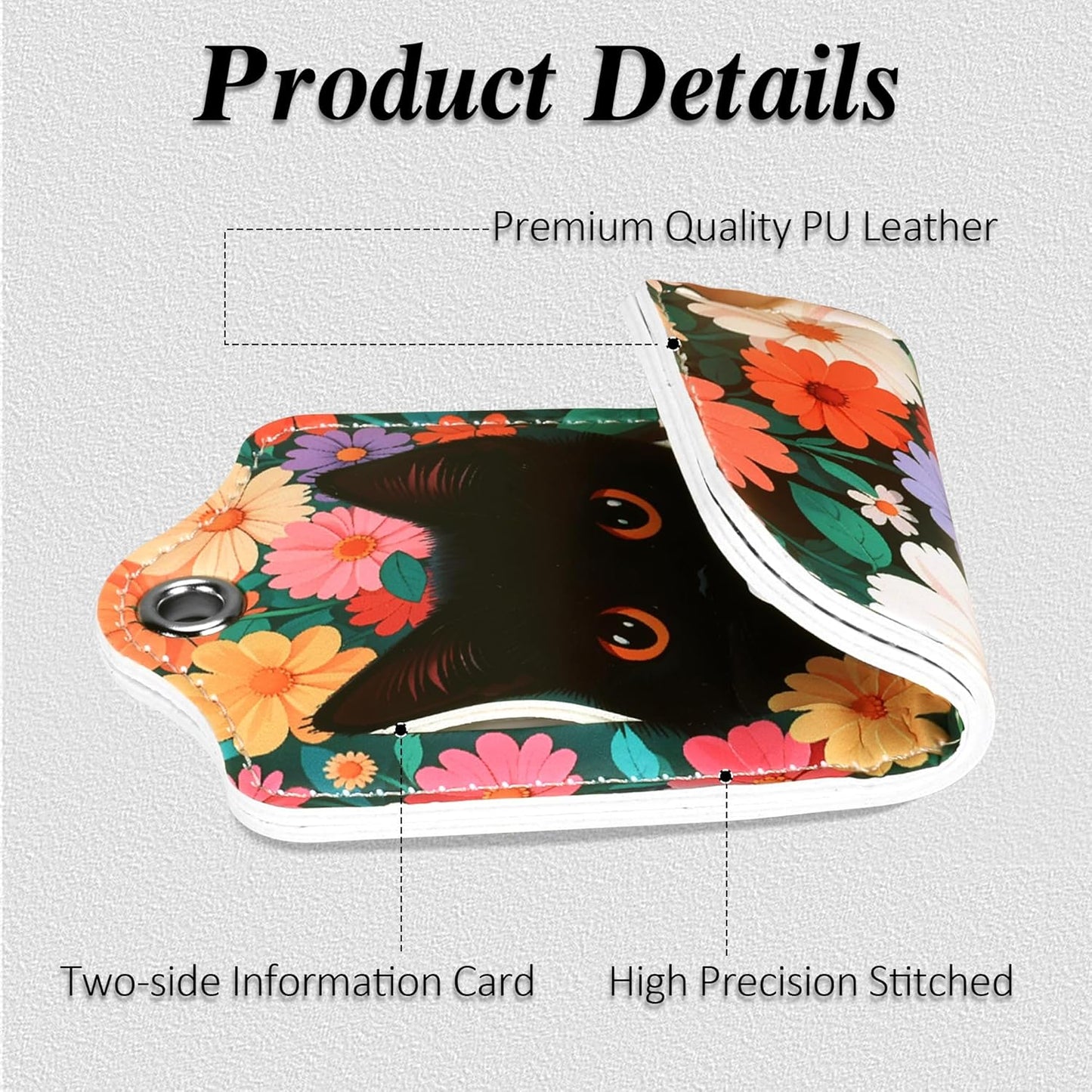 Luggage Tags for Suitcases, 2 Pack Cute PU Leather Luggage Tag TSA Approved with Stainless Steel Loop and Address Card Baggage Tag for Travel&Hotel Stays&Cruise Ships&Shipping and Mailing