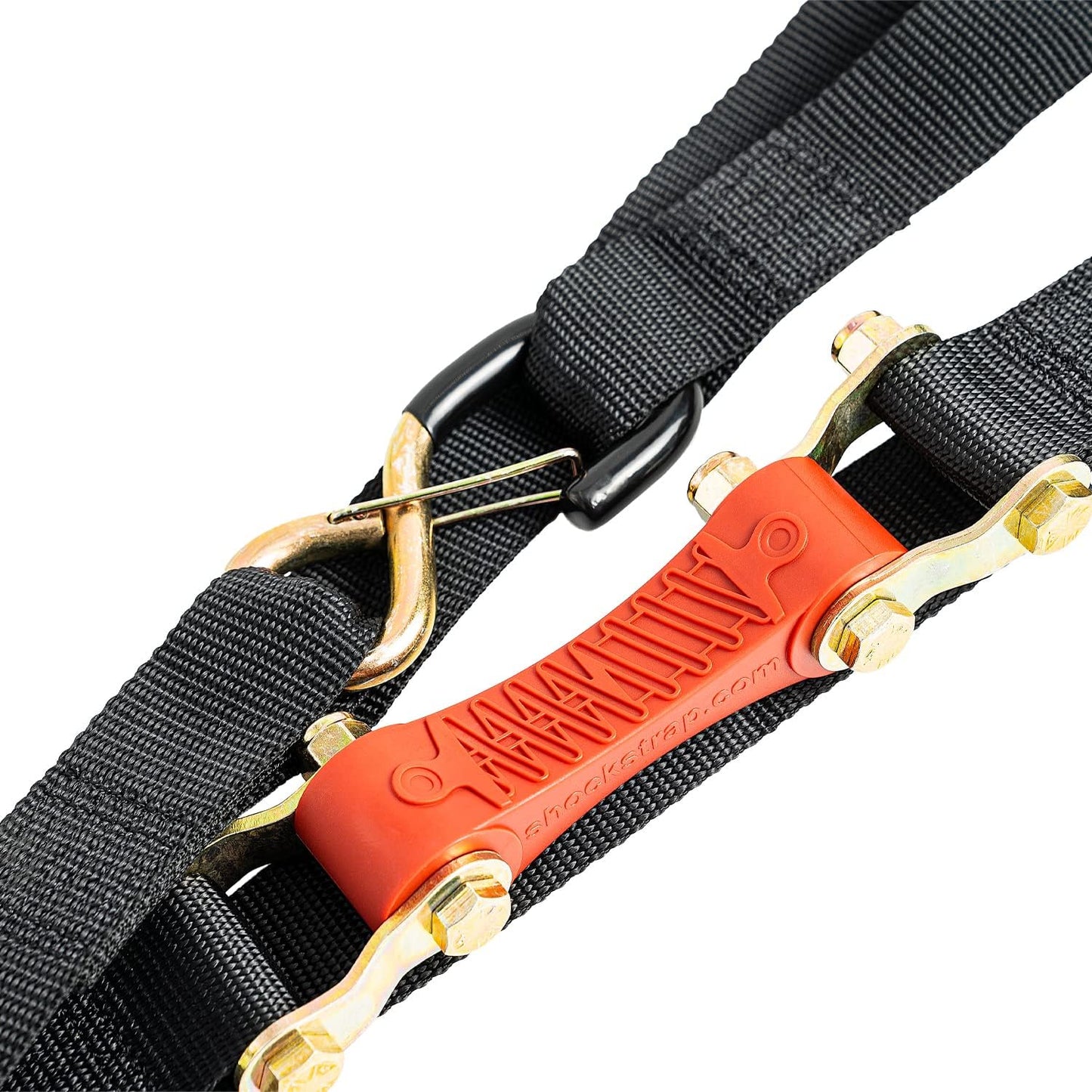 Ratchet Strap, 7’ x 1.5" Shock Absorbing Heavy Duty Tie Downs for Cargo, 1,000 LB WLL / 3,000 LB