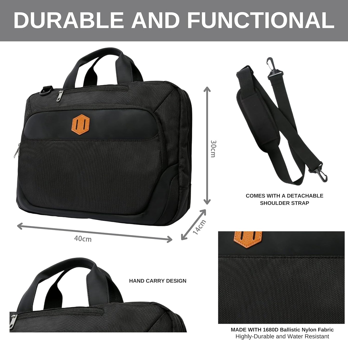 Cango Shoulder Laptop Carry-On Business Large Messenger Bag for Work, Business Travel and Office, Compatible with 17.3 inch Laptop, and books, water-resistant crossbody satchel bag for Men, and Women