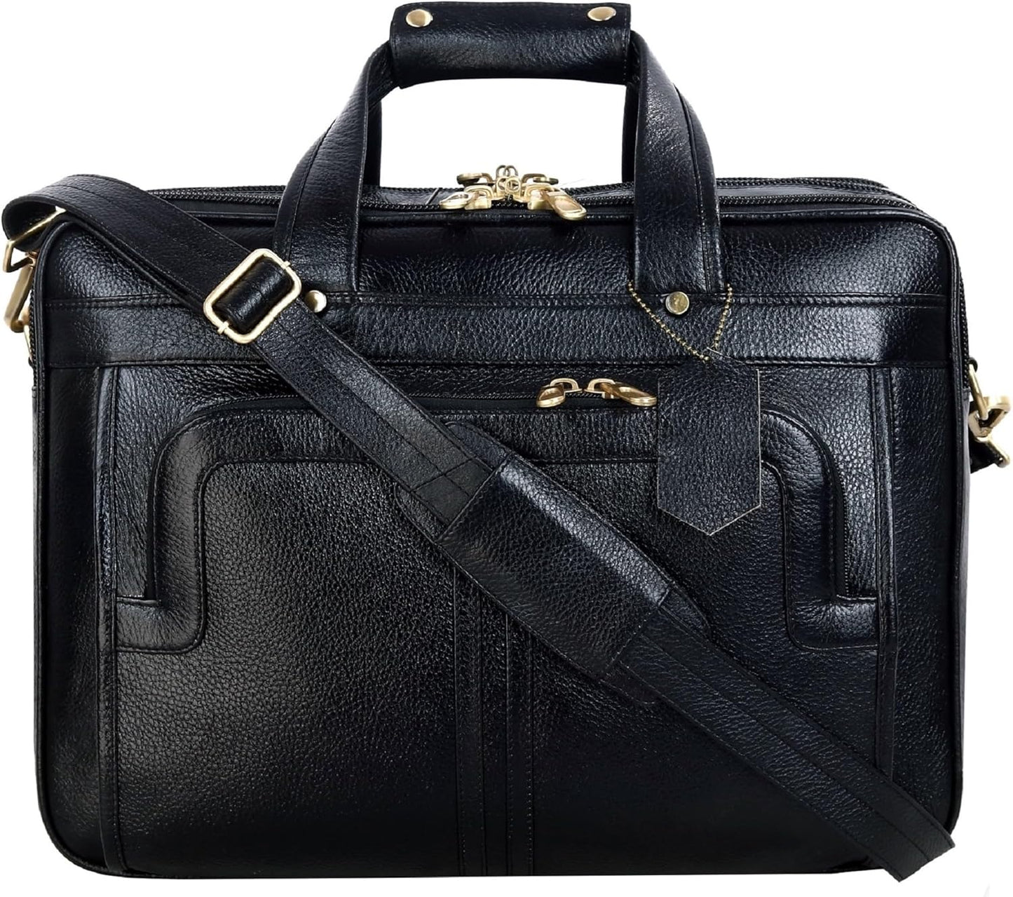 Full Grain Leather 16 Inch Briefcases Laptop Shoulder Bags for Men and Women Business Work Bag Leather Satchel Bag
