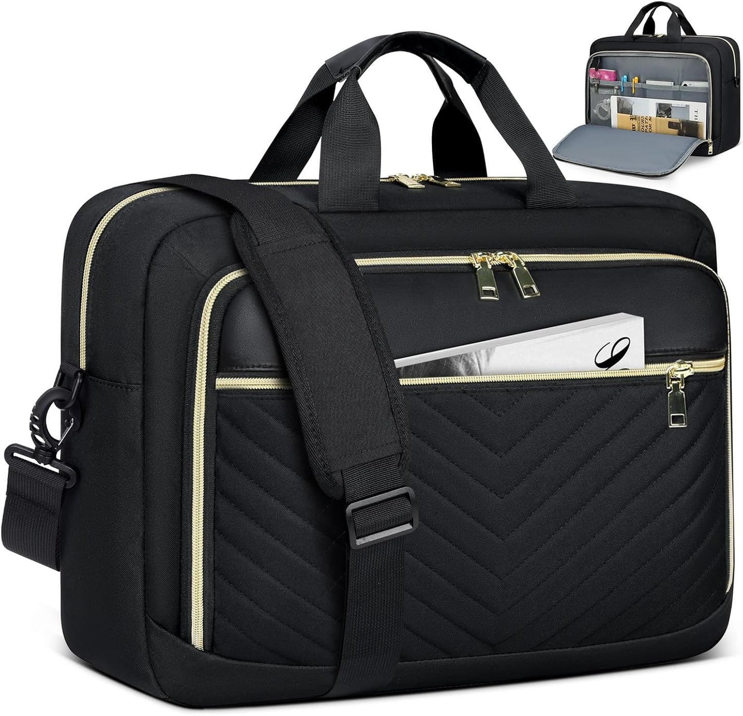 NEWHEY Laptop Bag 17.3 Inch Laptop Briefcase for Women Men Waterproof Shoulder Messenger Bag Large