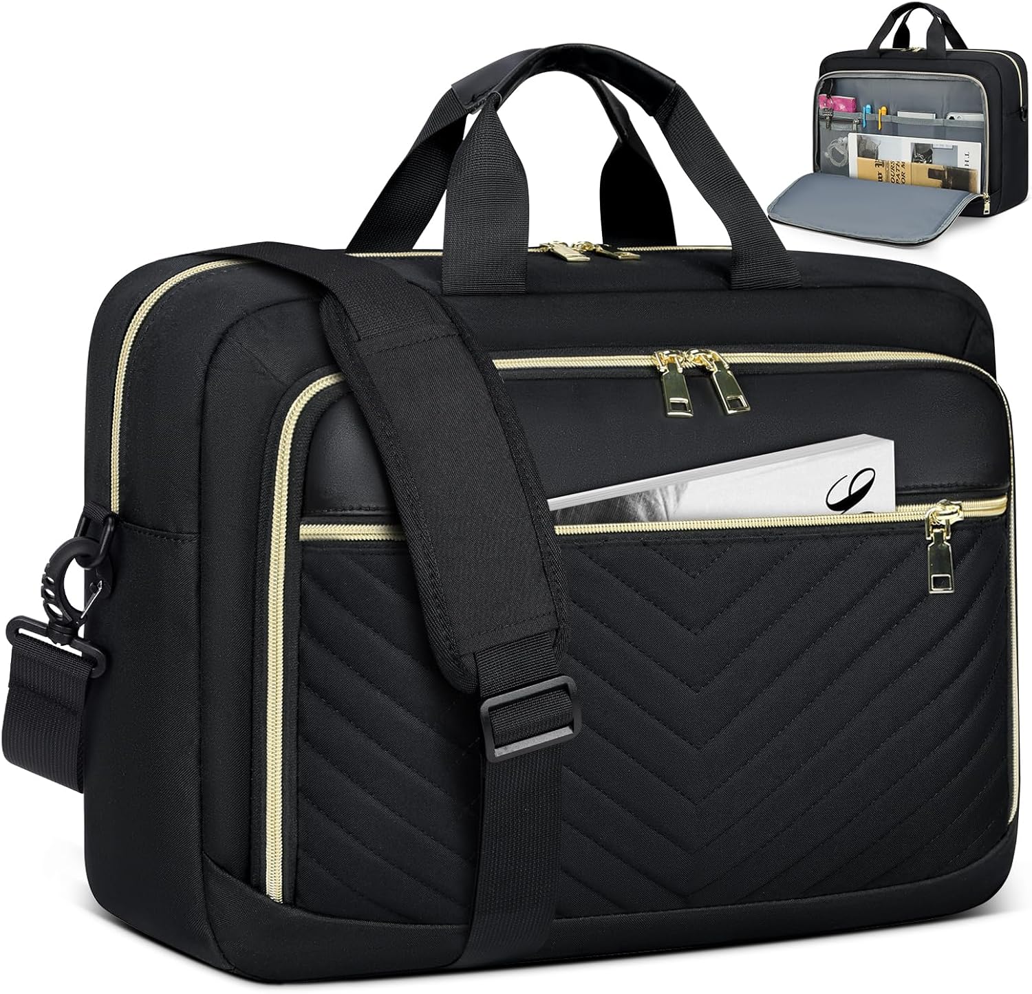 NEWHEY Laptop Bag 17.3 Inch Laptop Briefcase for Women Men Waterproof Shoulder Messenger Bag Large