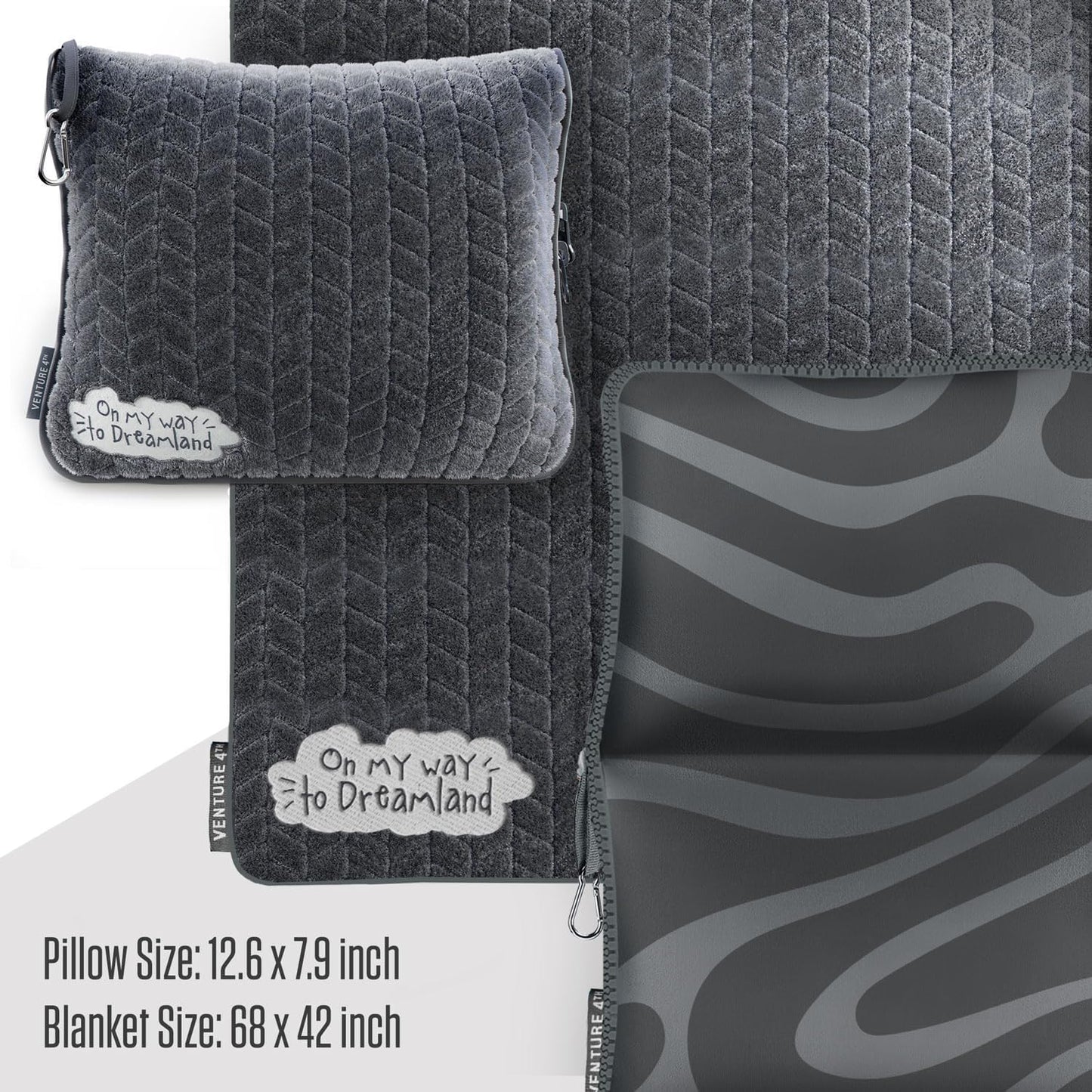 VENTURE 4TH Travel Essentials Bundle: RFID Blocking Neck Wallet & 2-in-1 Travel Blanket Pillow