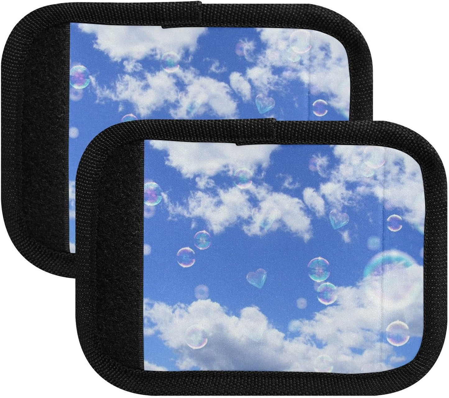 2Pcs Luggage Handle Wrap Suitcase Identifier Handle Covers Tags Soft Travel Bags Luggage Handle Gripper Accessories for Airplane Flying Heaven Blue