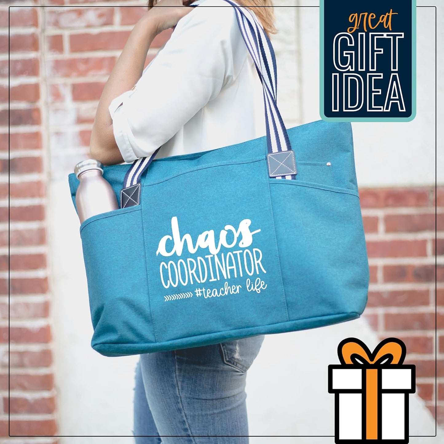 Brooke & Jess Designs Teacher Tote Bag for Work - Teacher Handbag Gifts for Women, Teacher Bag Best Teacher Appreciation Gift