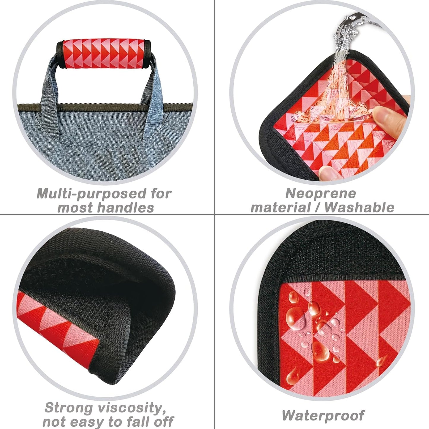 5 Pack Luggage Handle Wrap, Cute Luggage Tap Identifiers for Cruise Travel, Suitcase Tags Travel Accessories for Airplane Flying, Red