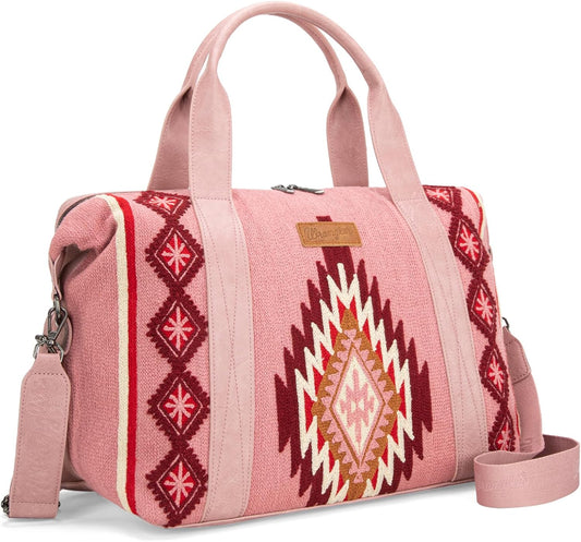 Wrangler Duffel Bag for Women Large Travel Weekender Bag Designer Tapestry Carry On Bags, Pink