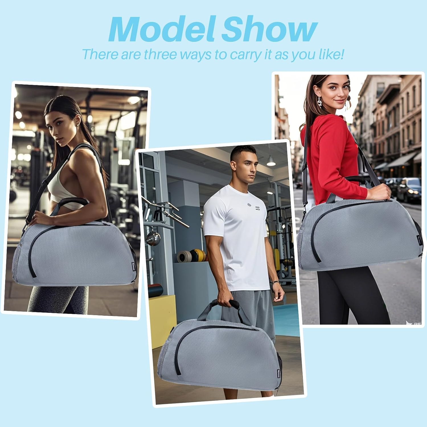 Small Gym Bag with Shoes Compartment & Wet Pocket,Unisex Sport Duffel Bag for Pickleball