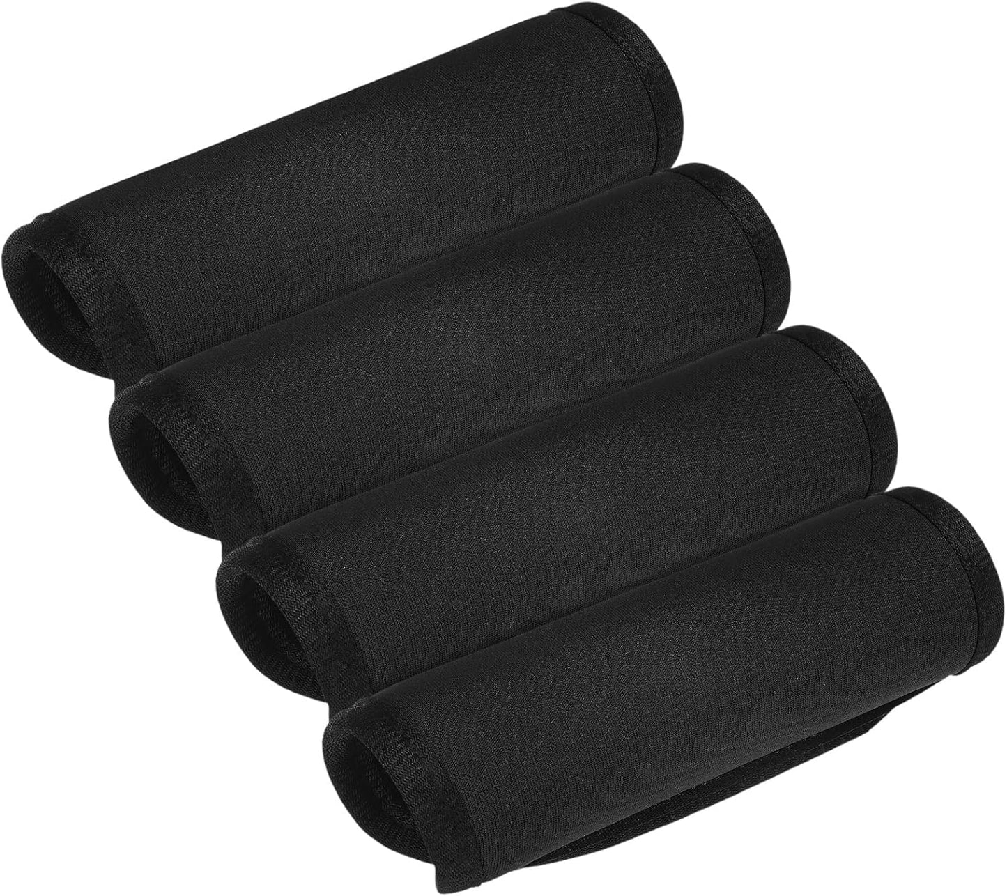 Luggage Handle Wrap [4PCS] - Neoprene Luggage Identifiers Use for Suitcases & Carry on & Travel Accessories - [Black-6IN/15CM] Comfort Grip Handle Cover