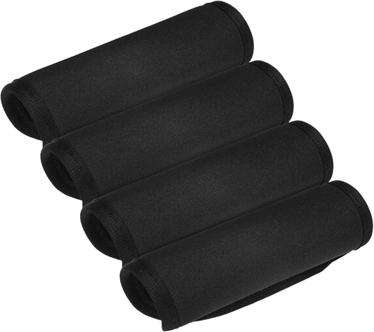 Luggage Handle Wrap [4PCS] - Neoprene Luggage Identifiers Use for Suitcases & Carry on & Travel Accessories - [Black-6IN/15CM] Comfort Grip Handle Cover