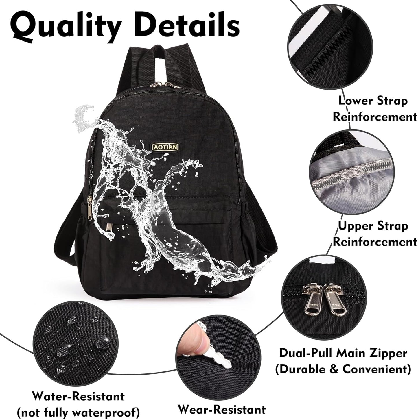 AOTIAN Lightweight Small Hiking Backpack for Women - Durable Water-Resistant Daypack for Travel, Camping & Outdoor Adventures
