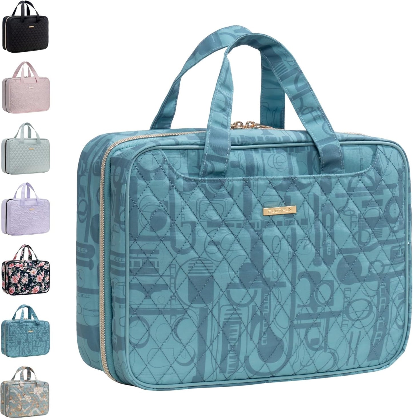 Everfun Hanging Travel Toiletry Bag for Women Traveling With Leakproof Compartment Makeup Cosmetic