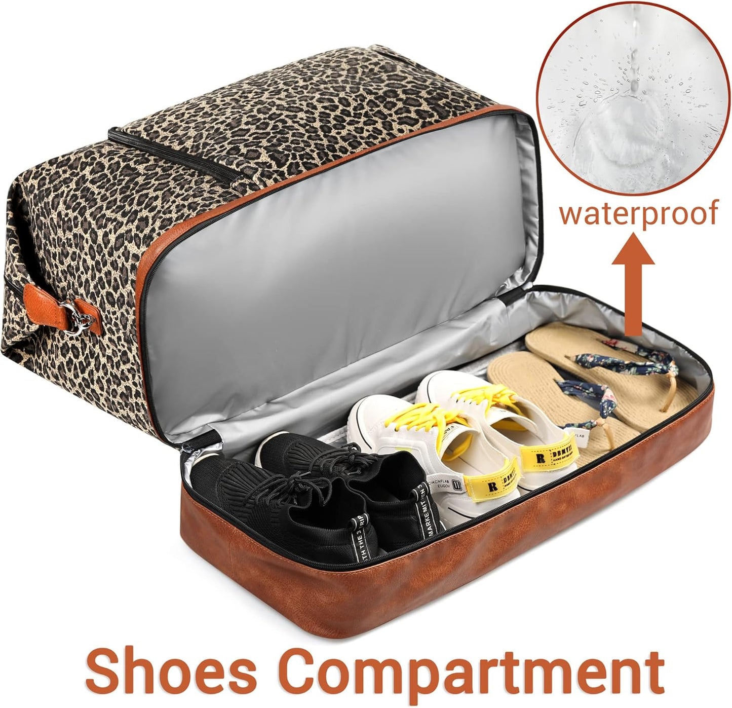 Travel Weekender Bag for Women, Overnight Bag with Shoe Compartment Oversized Travel Duffel Bag Carry On Tote 21"