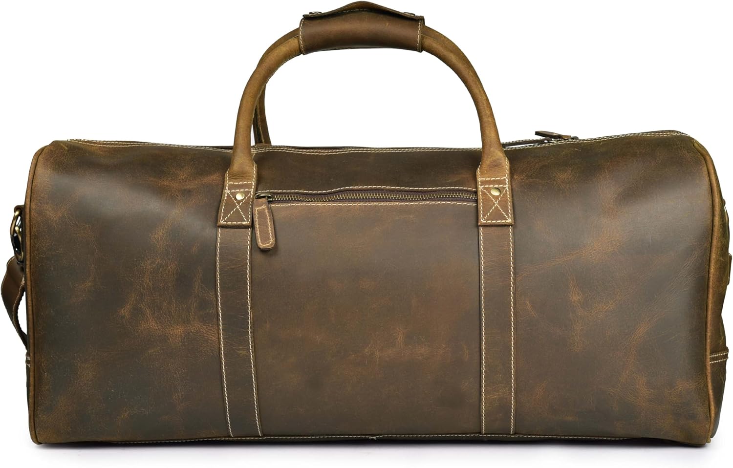 Leather Village Premium Leather Duffel Bags for Men & Women-Stylish Travel Weekender Carry-On