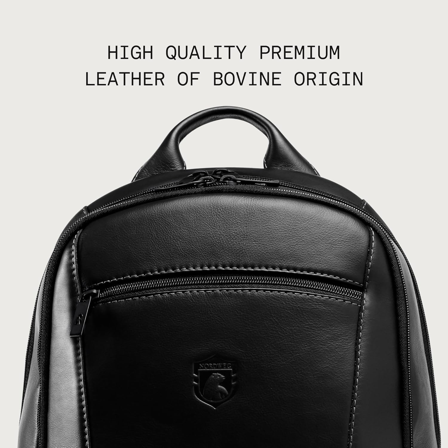 Nordweg Leather Laptop Backpack NW074B – Lightweight Daypack for Work, Travel & College – Fits
