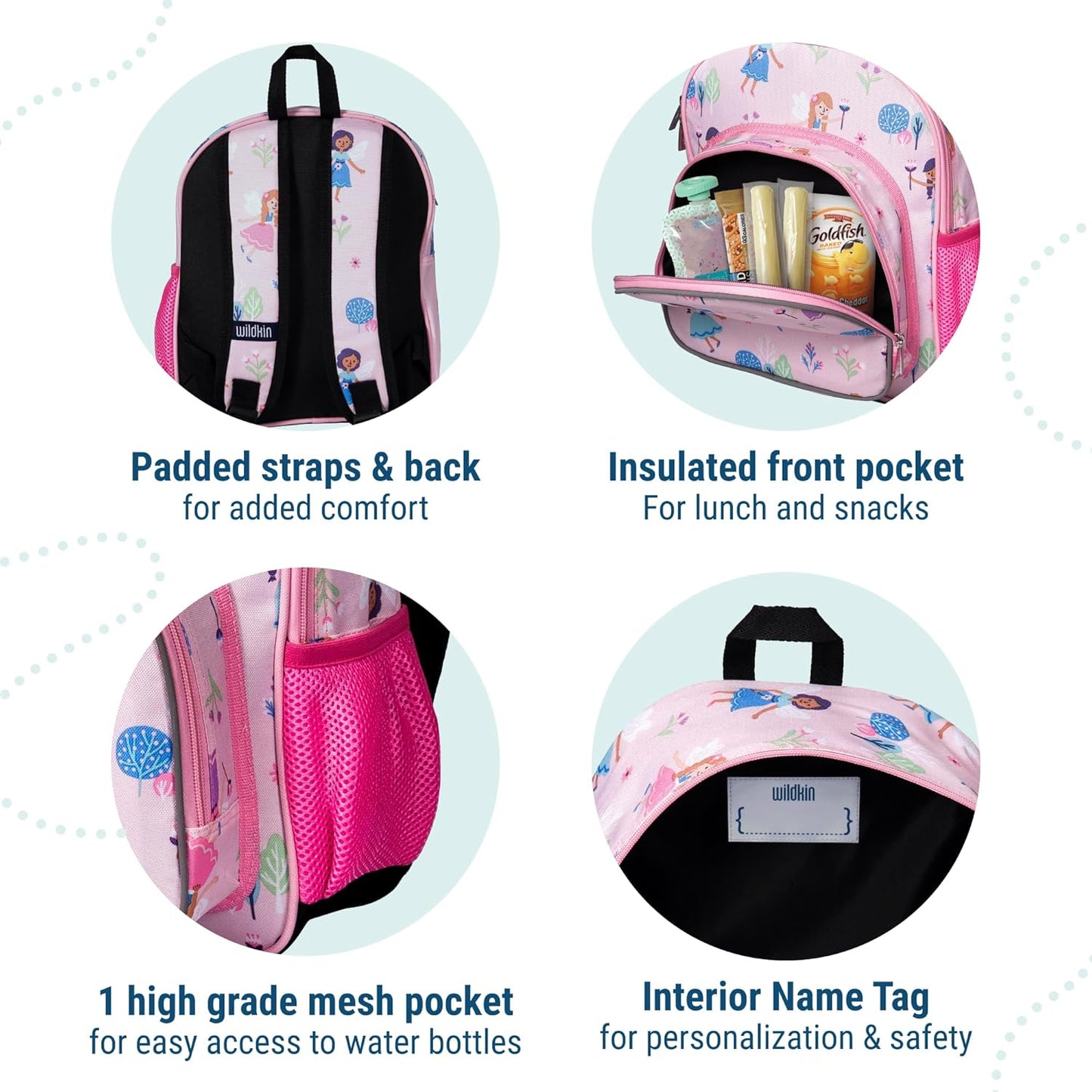 Wildkin 12-inch Kids Backpack – Padded, Adjustable, Ideal for Daycare & Travel (Fairy Garden)