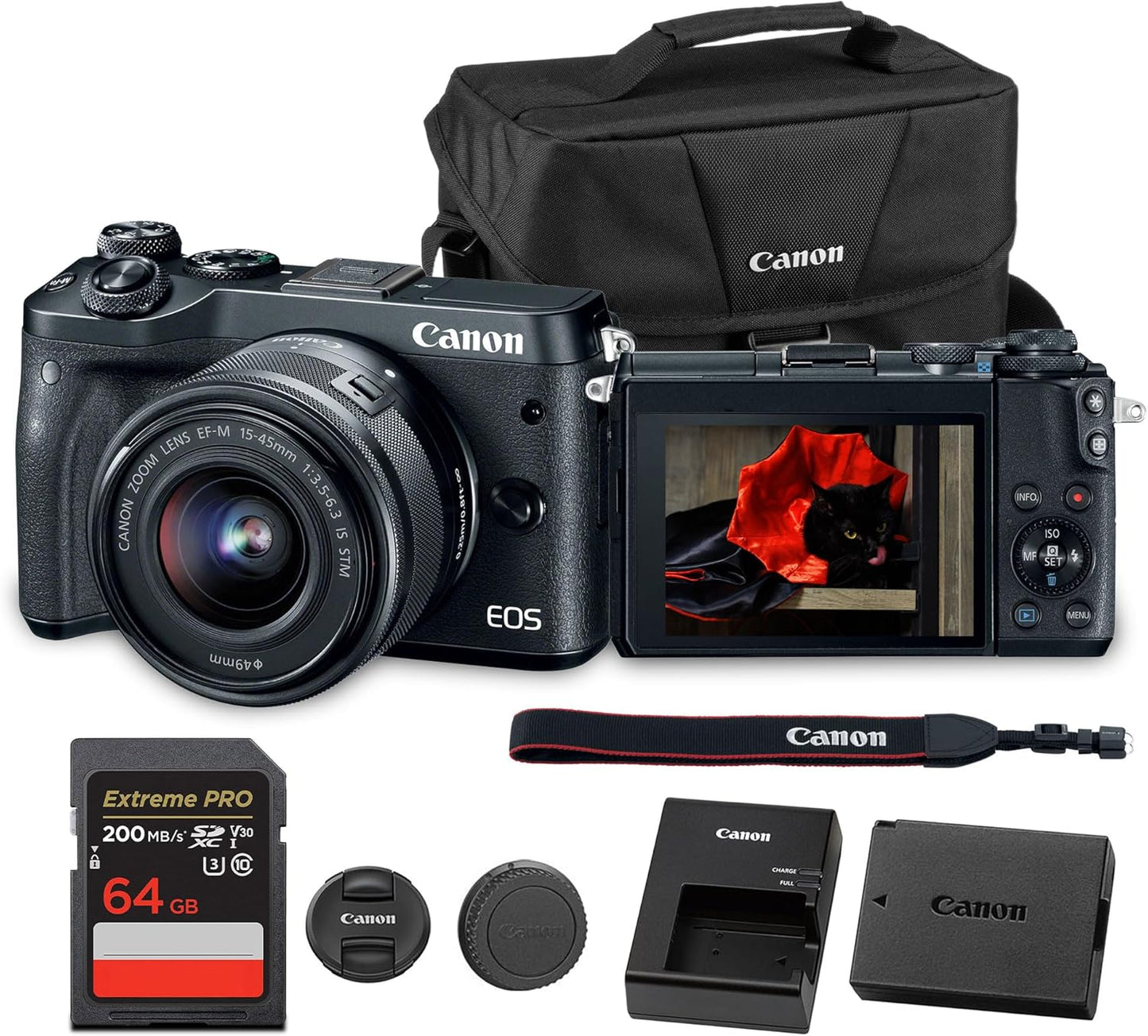 Canon EOS M6 Mirrorless Digital Camera with 15-45mm Lens | 24.2MP APS-C Sensor, Dual Pixel AF &