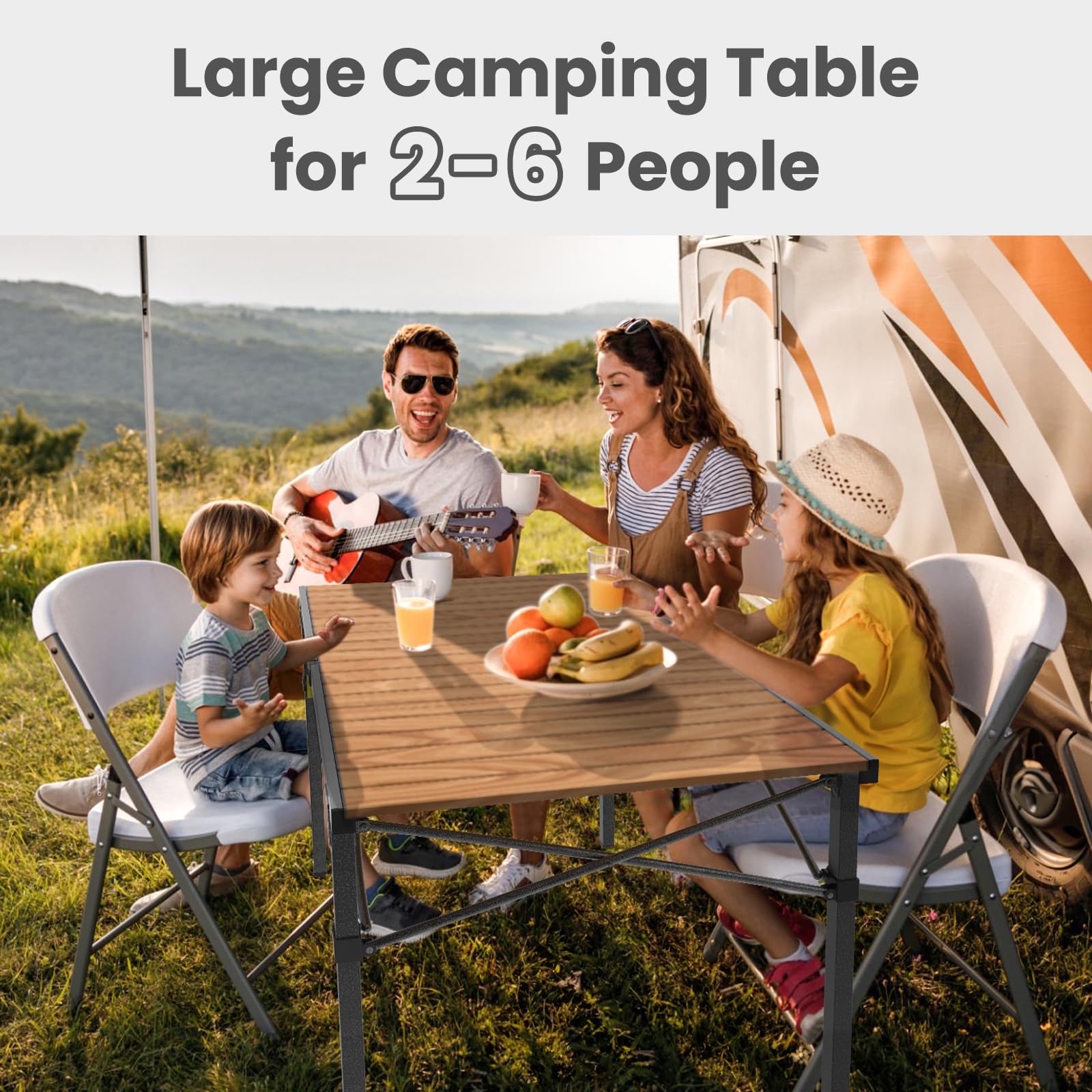 Join Nature 46.4" Large Camping Table for 2-6 People, Heavy Duty Foldable