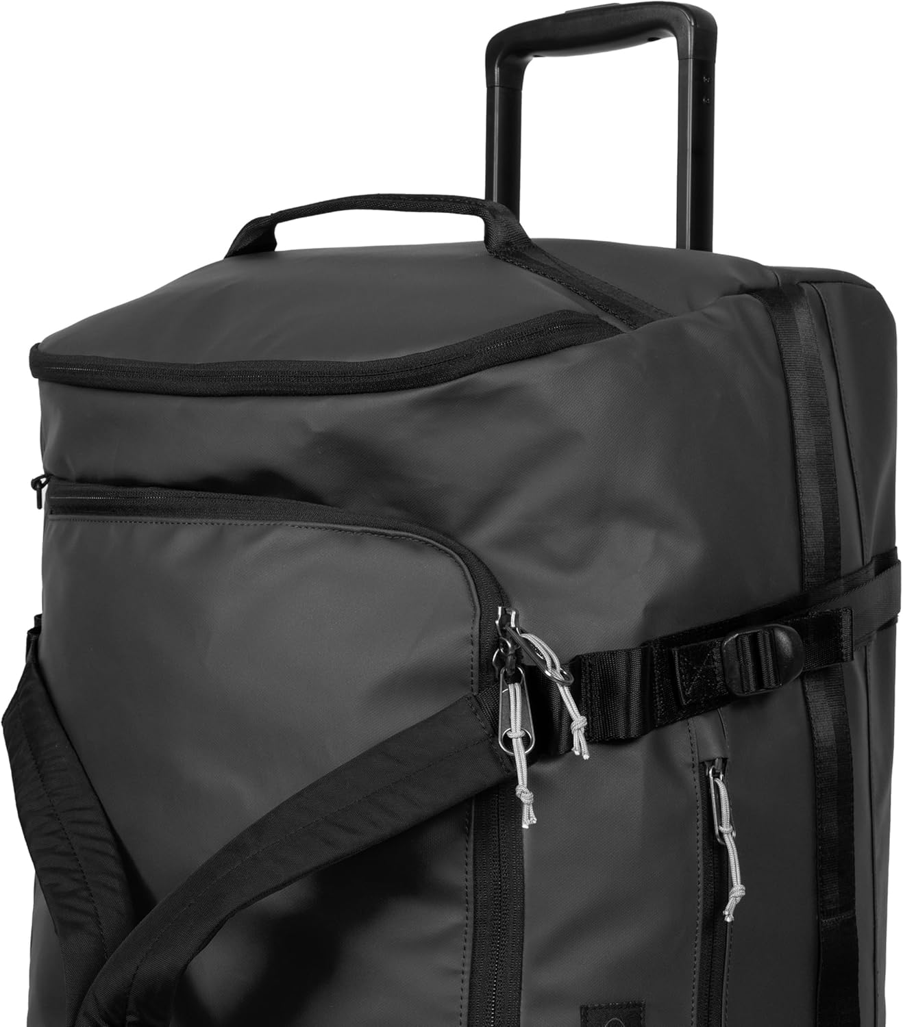Eastpak Duffel Pack Wheel L – 90L Wheeled Duffel with Telescopic Handle, Convertible Backpack Straps, Weatherproof Finish & Gear Loops