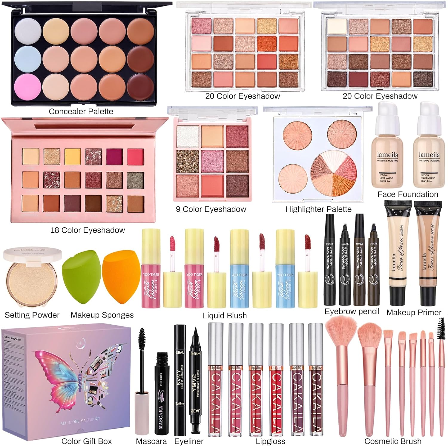 All in One Makeup Kit, Make Up Gift Set for Women, Makeup Kit for Women Full Kit, Includes