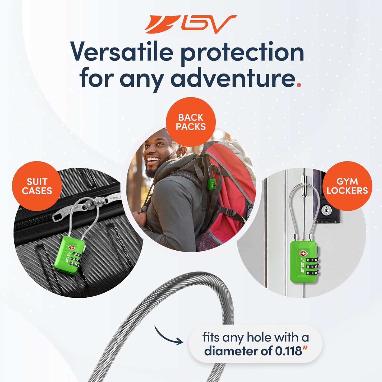 TSA Accpeted Luggage Travel Lock, Set-Your-Own Combination Lock for School Gym, Golf Bag, Locker