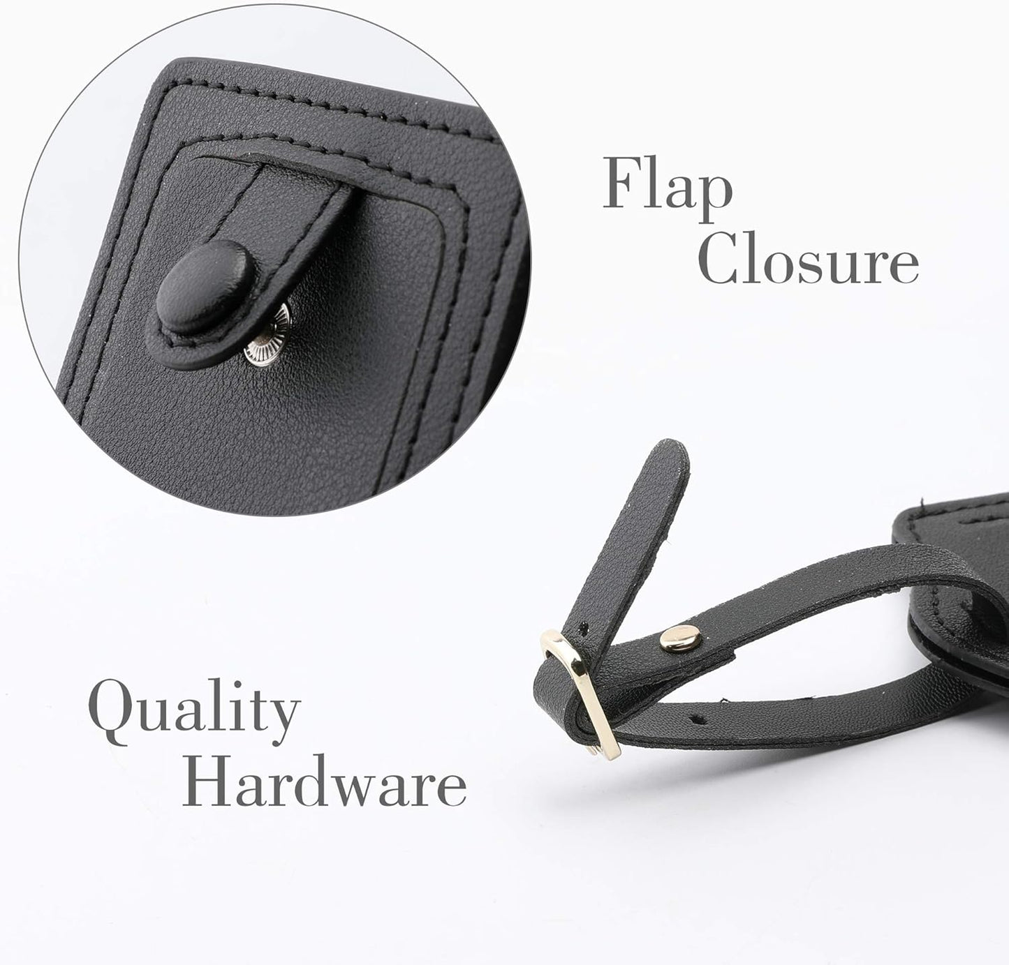 Jagucho Leather Luggage Tags for Men Women-Luggage Tags for Suitcases-Baggage Bag Tag Suitcase Labels ID Tags with Full Back Privacy Cover for Carnival Cruise Ships, Travel Tags