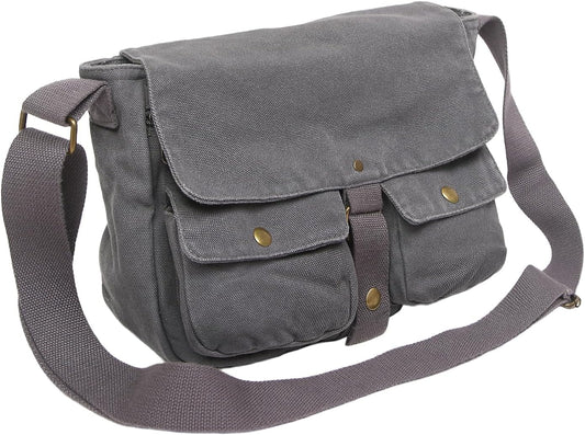 School Vintage Canvas Messenger Bag for Men Crossbody Shoulder Bag Satchel