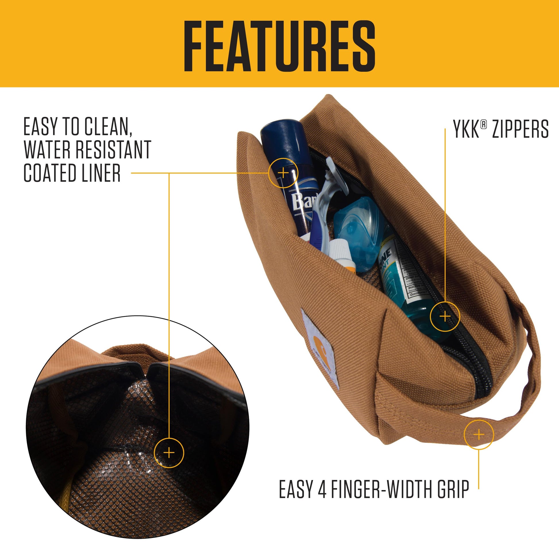 Carhartt Classic Zippered Travel Kit Black