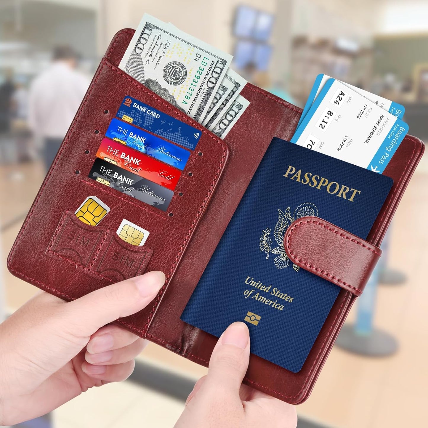 Herain Passport Holder for Travel Cruise Essentials, Passport Cover Wallet Case Women Men, RFID Passports Book Holders Travels Gifts Must Haves Accessories