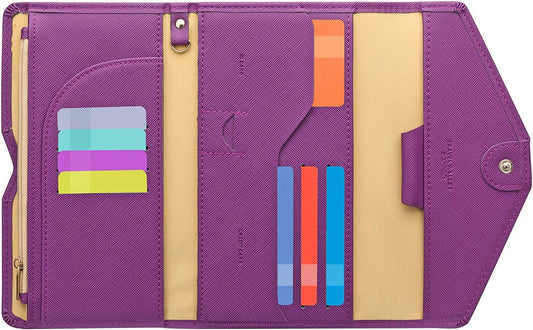 ZOPPEN Mulit-purpose Rfid Blocking Passport Holder Travel Wallet (Ver.4) Passport and Vaccine Card Holder ComboTri-fold Document Organizer Travel Essentials