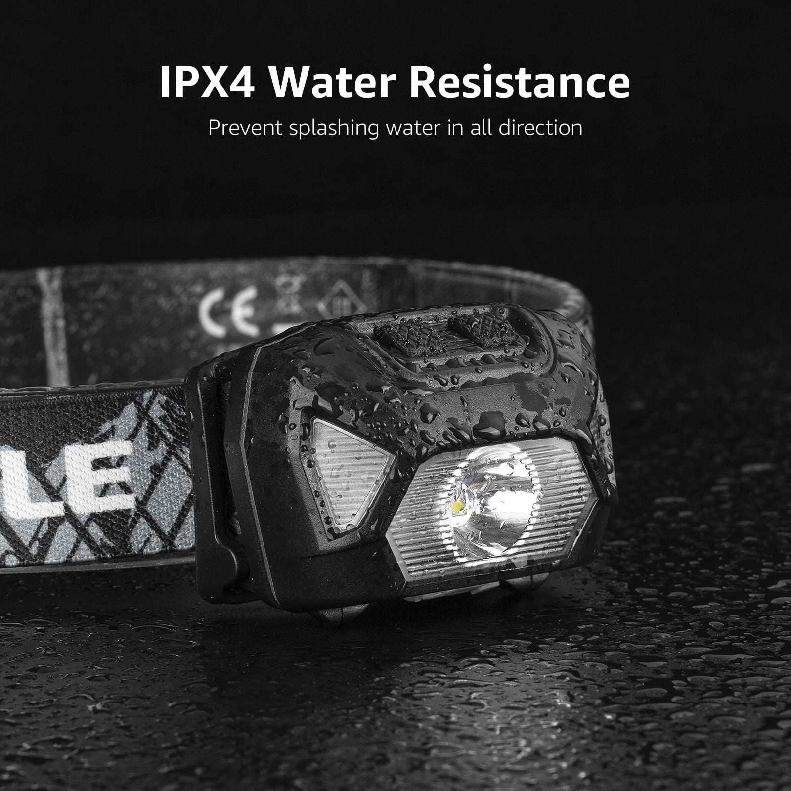 Lepro Rechargeable LED Headlamp Bright Waterproof Headlight 2 Pack - Black