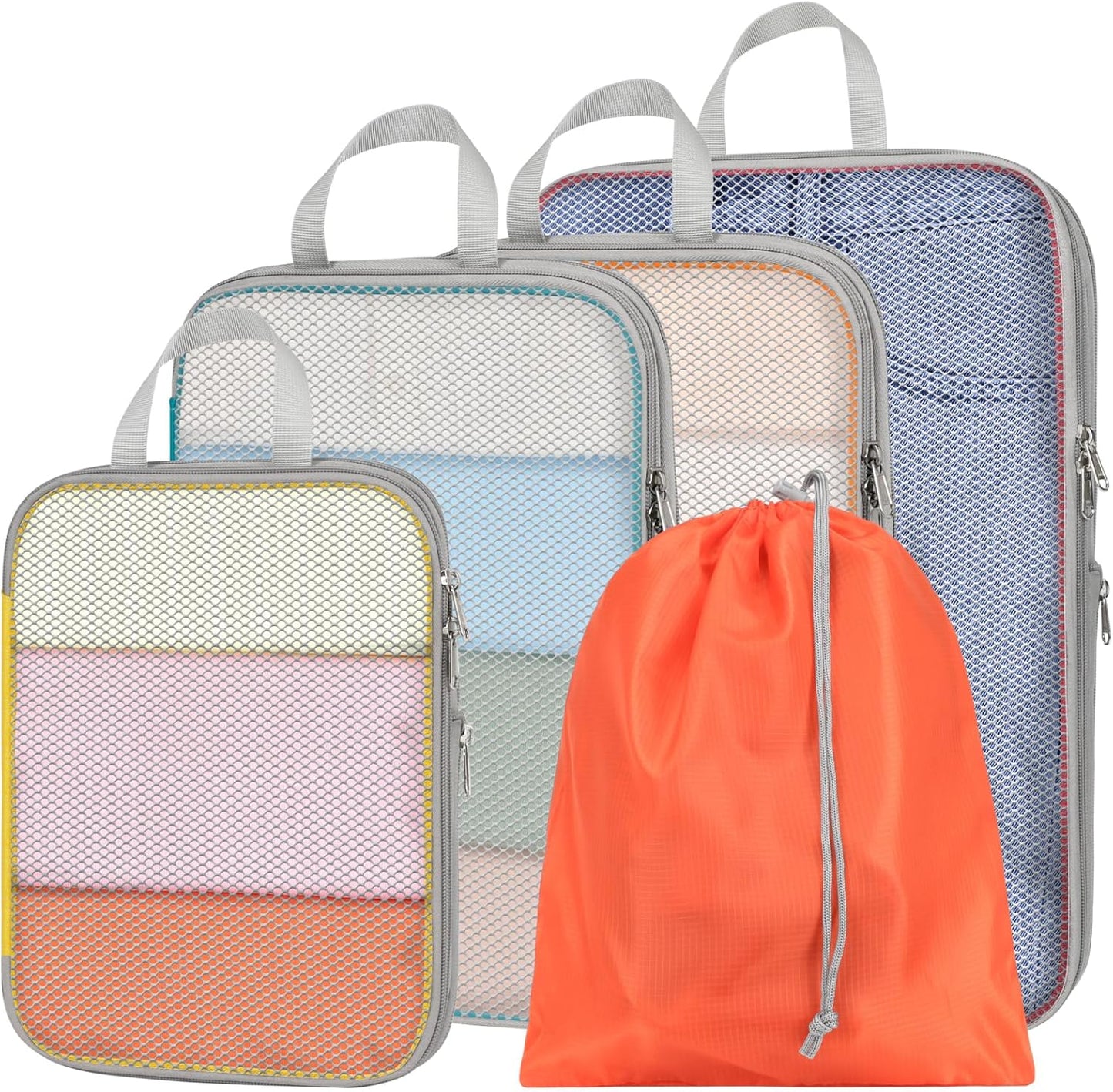 Cambond Compression Packing Cubes for Travel Women - Travel Bags Luggage Organizers Travel Essentials Compression Cubes for Travel Carry on Suitcases Organizer